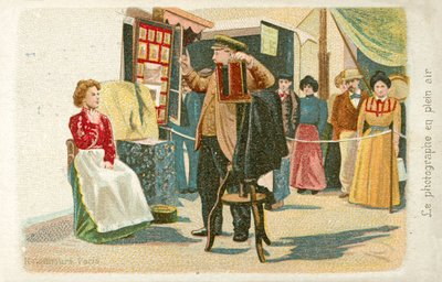Fotograf pracujący w plenerze (chromolitho) autorstwa French School