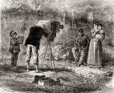 Fotografia w XIX wieku, z Les Merveilles de la Science, wydana ok. 1870 (rycina) autorstwa French School