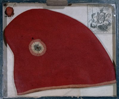 Czapka Frygijska z kokardą czerwono-biało-niebieską z okresu Rewolucji Francuskiej (filc) autorstwa French School