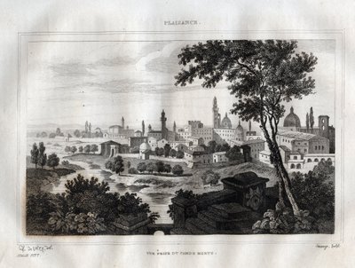 Piacenza - Plaisance - Grawer z „” Malownicze Włochy”” M. de Norvins, Ch. Nodier 1834-1836. autorstwa French School