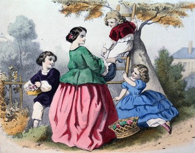 Zbieranie kwiatów (kolor lito) autorstwa French School