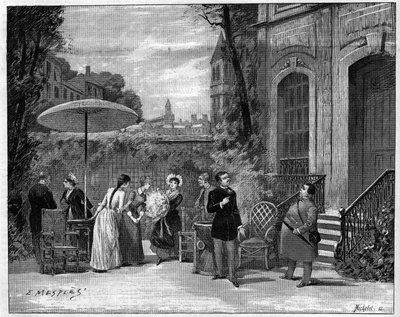 Kawałek teatru: komicy z Komedii Francuskiej w „Un parisien” Edmonda Gondineta (1828-1888) autorstwa French School