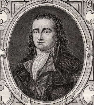 Pierre Gaspard Chaumette (1763-94) z „Histoire de la Revolution Francaise” Louisa Blanca (1811-82) autorstwa French School