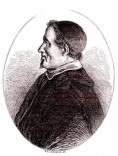 Pierre Gassendi, francuski matematyk, astronom, filozof, teolog. 1865 (grawerowanie) autorstwa French School