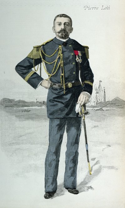 Pierre Loti (1850-1923), ilustracja na okładce La Revue Illustree, 1 października 1889 autorstwa French School