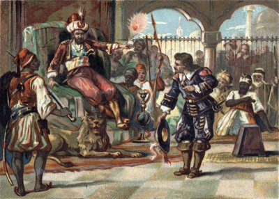 Pierre Porcon de La Barbinais, kapitan fregaty, został wzięty do niewoli z powodu Algieru. Wysłał go, by targował się z królem Ludwikiem XIV o traktowanie jeńców francuskich w Algierii i porozumienia pokojowe. Król odrzucił propozycje, a bretoński com autorstwa French School
