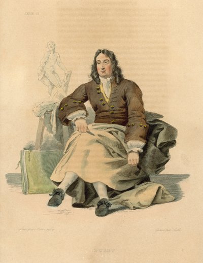 Pierre Puget (kolorowy grawerunek) autorstwa French School
