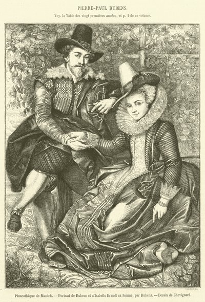 Pinakoteka monachijska, Portret Rubensa i jego żony Isabelle Brandt (rycina) autorstwa French School