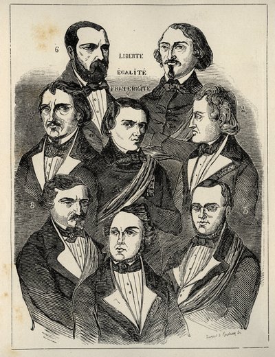 Afisz wyborczy 1848 - francuscy politycy republikańscy autorstwa French School