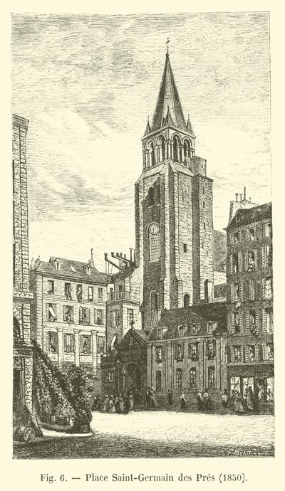 Place Saint-Germain des Pres, 1850 autorstwa French School