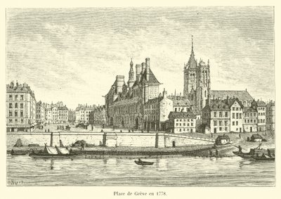 Place de Greve w 1778 r. autorstwa French School