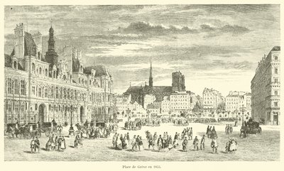 Place de Greve w 1855 r. autorstwa French School