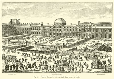 Place du Carrousel w 1680 r., faksymile ryciny Perelle autorstwa French School