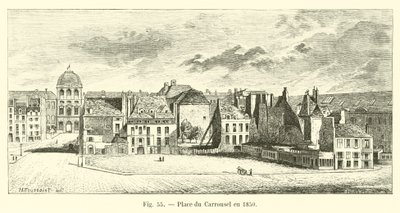Place du Carrousel w 1850 autorstwa French School