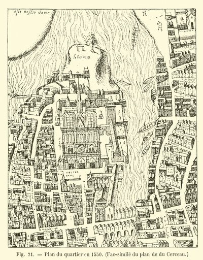 Plan dzielnicy z 1550 r., Faksymile planu du Cerceau autorstwa French School
