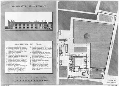 Plan macierzyńskiego Port-Royal, rytowany przez Jacques Etienne Thierry (1750-1832) według H. Bessata, 1811 autorstwa French School