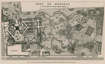 Plan Parc de Monceau (1718), wykonany przez Carmontelle dla Due dOrleans autorstwa French School