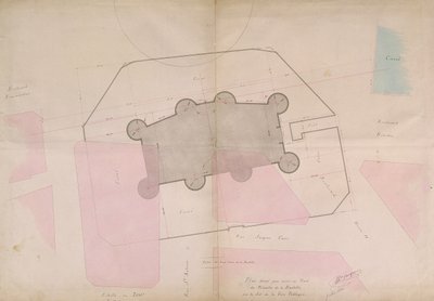 Plan przedstawiający linie obwodu Bastylii, 1830 autorstwa French School