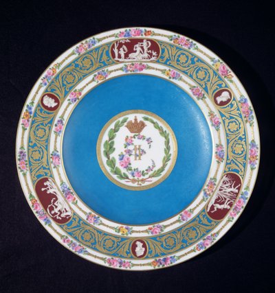 Talerz z usług cesarzowej Katarzyny II (1729-96) Rosji, Sevres, ok. 1779 (porcelana) autorstwa French School