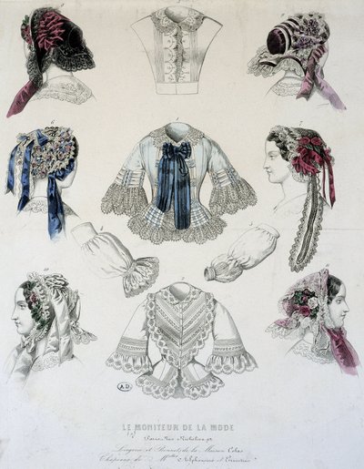 Płyta z miseczkami i gorsetami - w "Le Moniteur de la Mode" autorstwa French School