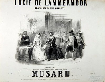 Afisz do opery Lucie de Lammermoor Gaetano Donizettiego (1797-1848) Druk Bertauts autorstwa French School