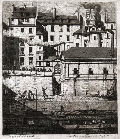 Policja w Paryżu. (grafika, ok. 1860) autorstwa French School
