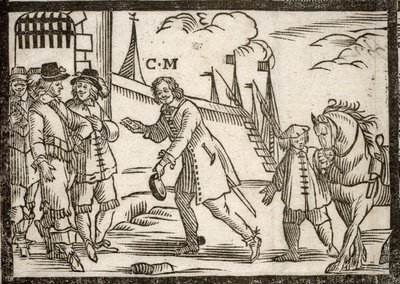 Broszury polityczne Mazarinade: Mazarin uwalnia książąt w Le Havre, grawerowane drewno autorstwa French School