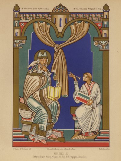Papież Grzegorz I (chromolitho) autorstwa French School