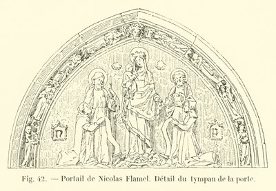 Portal Nicolasa Flamela, Fragment tympanonu drzwi autorstwa French School