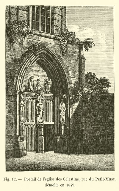 Portal kościoła Celestynów, rue du Petit-Musc, zburzony w 1849 r. autorstwa French School