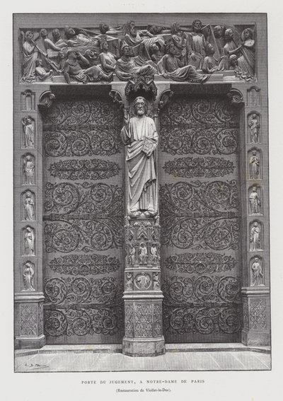Portal Sądu Ostatecznego, Notre Dame de Paris (lito) autorstwa French School