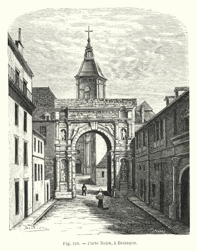 Czarna Brama w Besancon (rycina) autorstwa French School