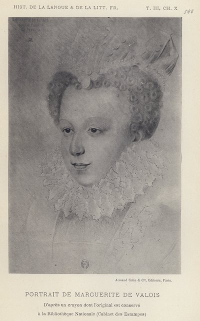 Portret Marguerite De Valois (lito) autorstwa French School