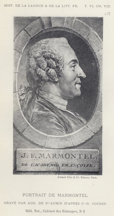 Portret Marmontela (lito) autorstwa French School