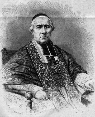 Portret Francois Nicolas Madeleine Morlot (1795-1862), arcybiskup Paryża. Grawer w „Le Monde Illustre” nr 299 z 3 stycznia 1863 r. autorstwa French School