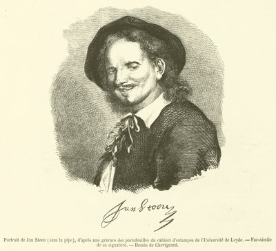 Portret Jana Steena, bez fajki (rycina) autorstwa French School