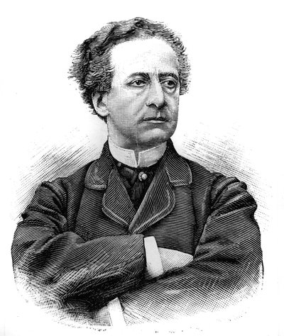 Portret Jeana Baptiste Prospere Bressanta (1815-1886) (Jean-Baptiste-Prospere), francuskiego komika Komedii Francuskiej. Grawer w „Le Monde Illustre”, 30 stycznia 1886 r. autorstwa French School