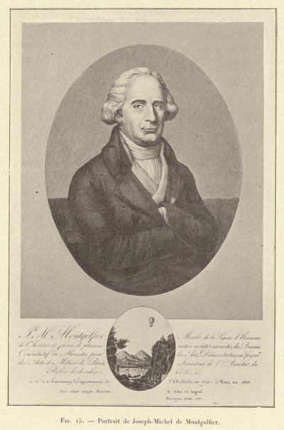 Portret Josepha-Michela de Montgolfier (grafika) autorstwa French School