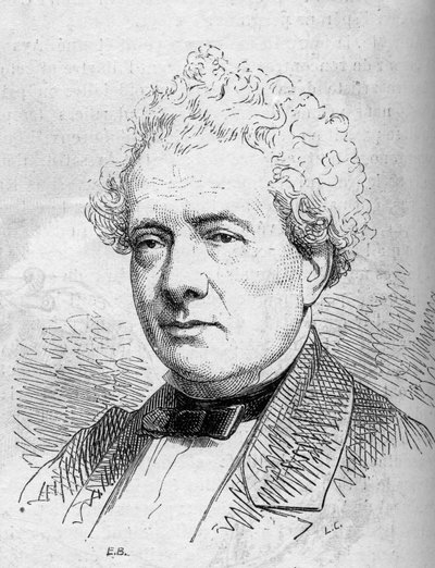 Portret Josepha Samsona (1793-1871), francuskiego komika, członka Komedii Francuskiej. Grawer w „Le Monde Illustre” nr 312 z 4 kwietnia 1863 r. autorstwa French School