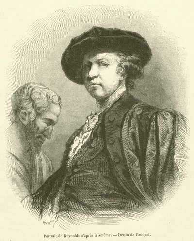 Portret Reynoldsa po sobie (rycina) autorstwa French School