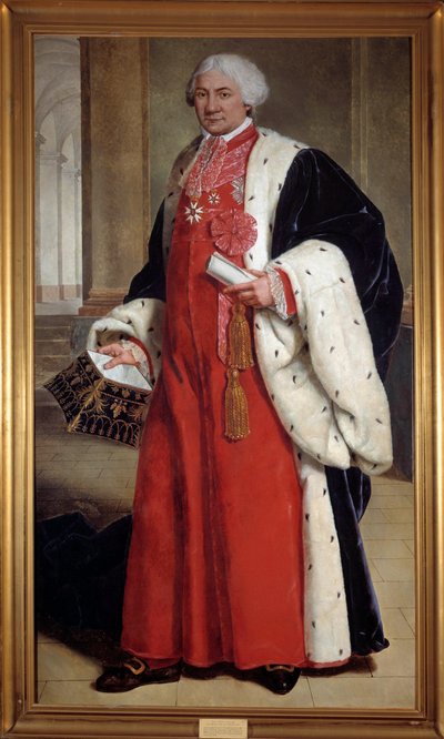 Portrait en pied de Claude Ambroise Regnier (1746-1814), prawnik w parlamencie i deputowany w państwie trzecim, minister sprawiedliwości w latach 1802-1813 Malarstwo anonimowe. 18 wiek. Nancy, musee historique lorrain – pełnometrażowy portret Claude’a Ambr autorstwa French School