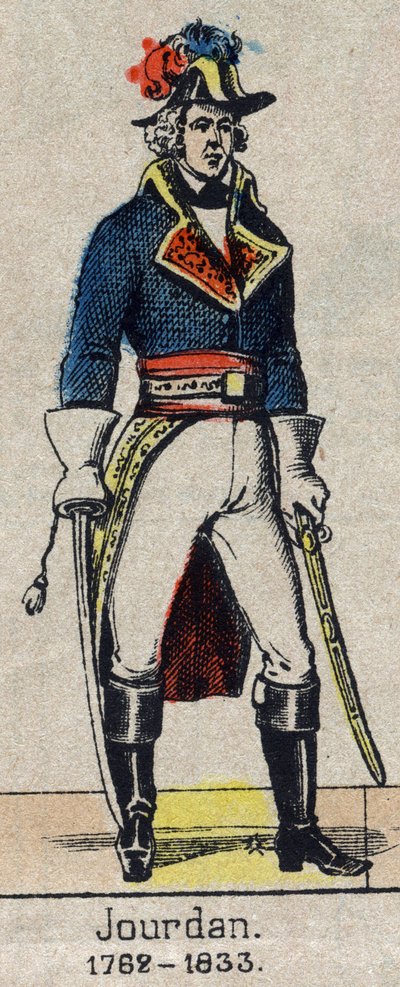 Portrait en pied de Jean Baptiste, Comte Jourdan, marechal de France (1762-1833) Wizerunek Epinal z końca XIX wieku. autorstwa French School