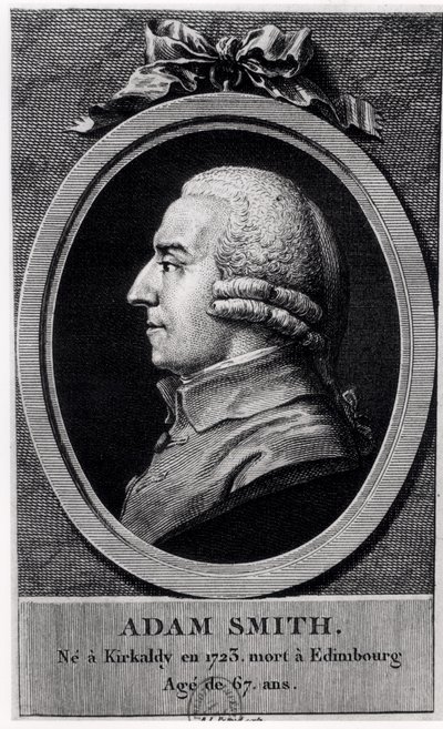 Medalion portretowy Adama Smitha (1723-90) autorstwa French School