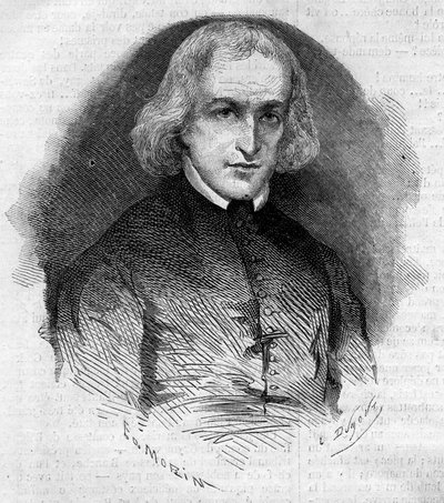 Portret opactwa Charlesa Eleonore Dufriche Desgenettes (1780-1860), parafii kościoła Notre Dame des Victoires w Paryżu. Grawer w „Le Monde Illustré” nr 160 z 5 maja 1860 r. autorstwa French School