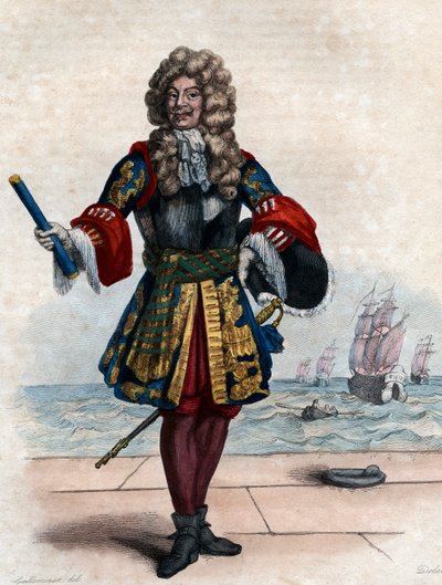 Portret Abrahama Duquesne (1610-1688), francuskiego markiza i oficera marynarki. autorstwa French School