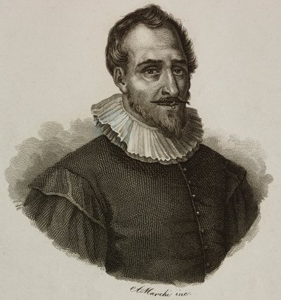 Portret Adama de Craponne (1526-1576), francuskiego inżyniera, rycina Marchi autorstwa French School