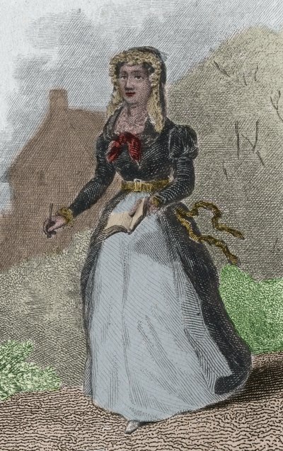 Portret Adelaide-Gillette (Adelaide Gillette) Dufrenoy (1765-1825) Francuska poetka. Grawerowanie z 1876 roku. autorstwa French School