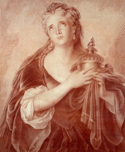 Portret Adrienne Lecouvreur (1692-1730), francuskiej artystki dramatycznej. Rysunek Philippe