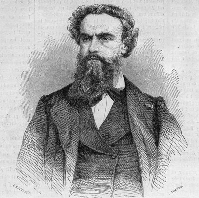 Portret Alexandre Cabanela (1823-1899), francuskiego malarza. Grawerowanie w „” Świat Ilustrowany”” nr 338 z 3 października autorstwa French School