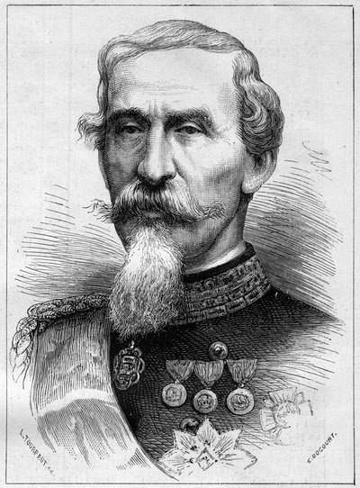 Portret Alfonso Ferrero de La Marmora (Lamarmora) (1804 - 1878) generała i włoskiego polityka. Grawer w „Le Monde Illustré” nr 1085 z 19 stycznia 1878 r. autorstwa French School